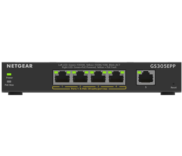 Netgear 5p GS305EPP (5x10/100/1000Mbit, 4xPoE+) - 698702 - zdjęcie 3